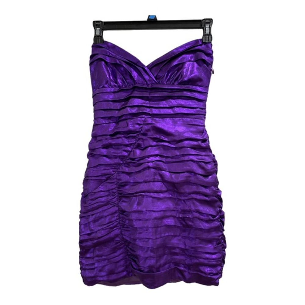 Zara Draped Strapless Purple Mini Dress, size‎ Small NWT